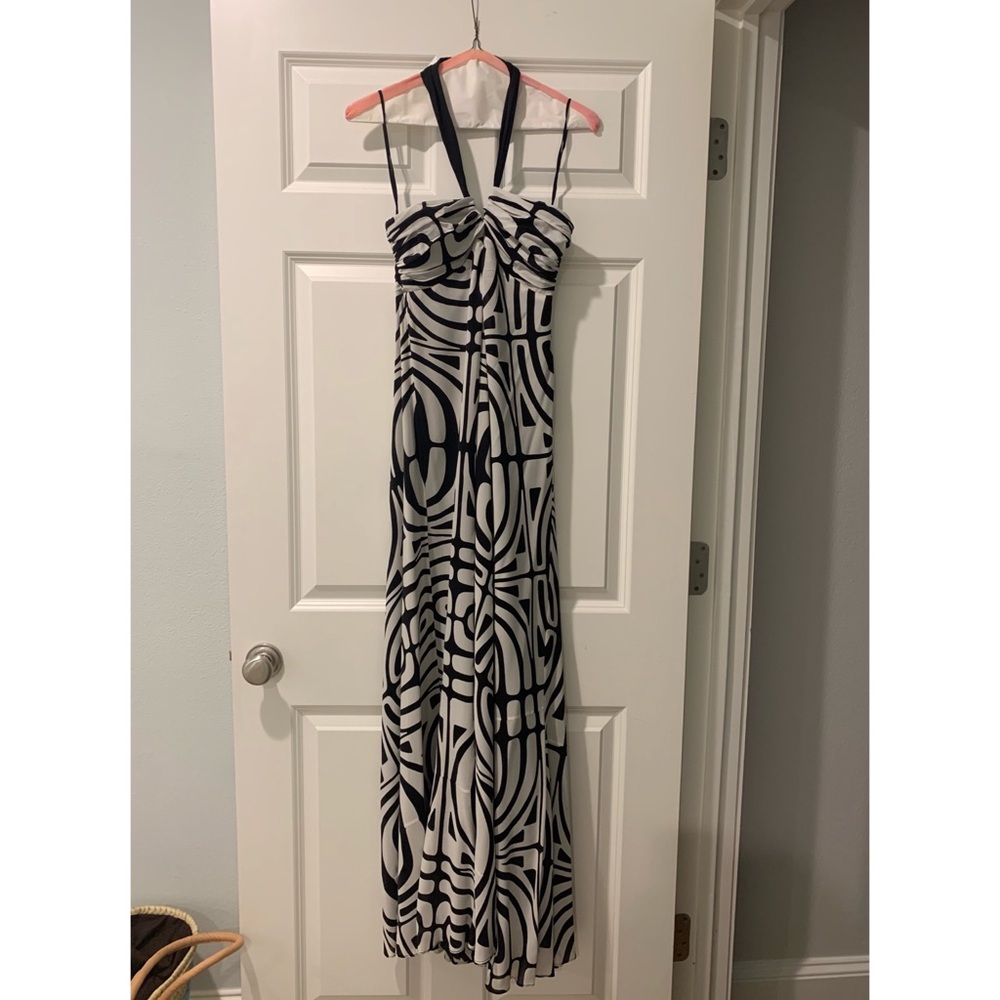 Nicole Miller - Formal Black & White Halter Dress